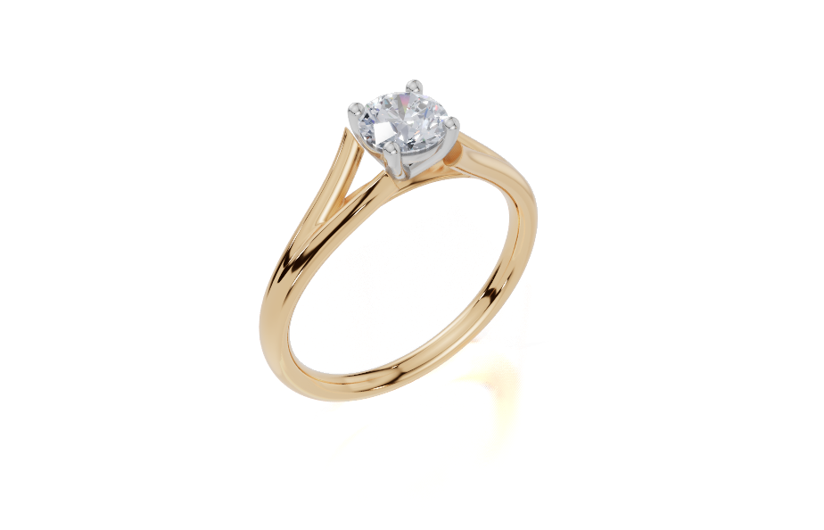 18ct Yellow Gold Round Cut 0.50 Carat of  Diamond Ring