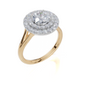 18ct Yellow Gold Round Cut 1.46 Carat tw of  Diamond Ring