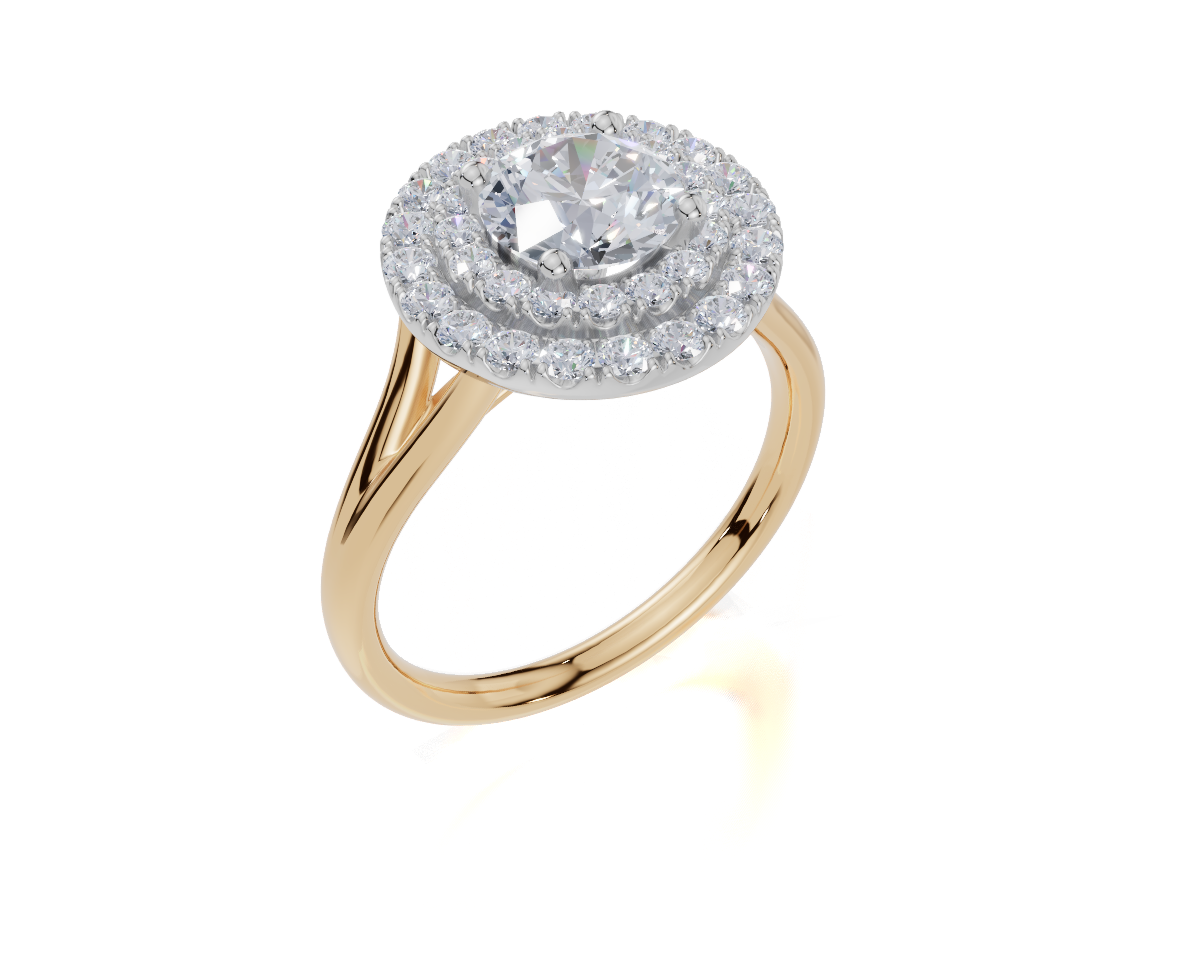 18ct Yellow Gold Round Cut 1.46 Carat tw of  Diamond Ring