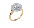 18ct Yellow Gold Round Cut 1.46 Carat tw of  Diamond Ring