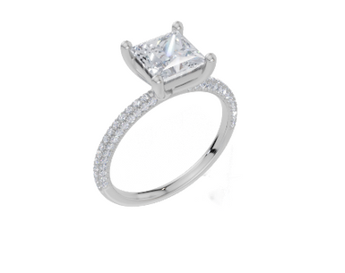 18ct White Gold Princess Cut 1.82 Carat tw of  Diamond Ring