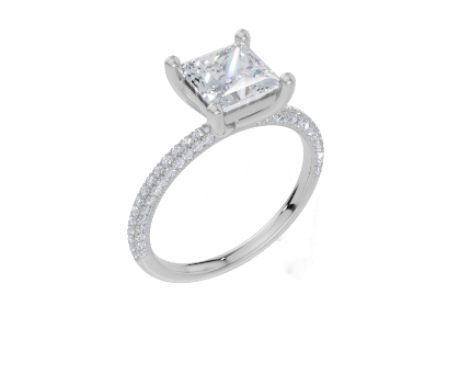 18ct White Gold Princess Cut 1.82 Carat tw of  Diamond Ring