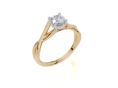 18ct Yellow Gold Round Cut 0.55 Carat tw of Lab-Grown Diamond Ring