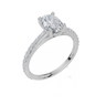18ct White Gold Oval Cut 1.38 Carat tw of Lab-Grown Diamond Ring