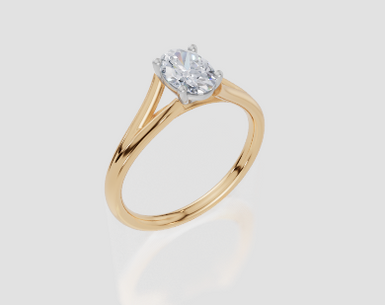 18ct Yellow Gold Oval Cut 0.75 Carat of Lab-Grown Diamond Ring