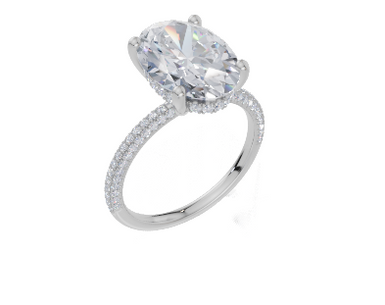 18ct White Gold Oval Cut 4.42 Carat tw of  Diamond Ring