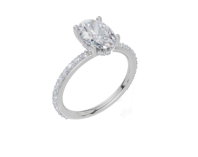 18ct Yellow Gold Oval Cut 1.91 Carat tw of Lab-Grown Diamond Ring