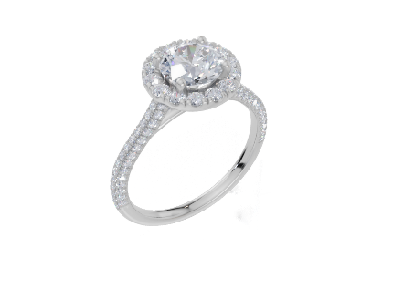 18ct White Gold Round Cut 1.59 Carat tw of Lab-Grown Diamond Ring