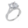 18ct White Gold Round Cut 3.34 Carat tw of  Diamond Ring