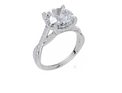 18ct White Gold Round Cut 3.34 Carat tw of  Diamond Ring