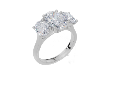 18ct White Gold Oval Cut 3.50 Carat tw of Diamond Ring