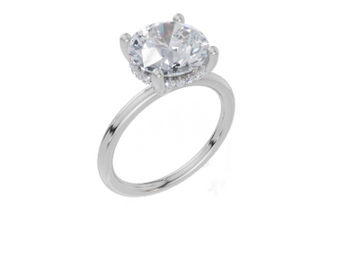 18ct White Gold Round Cut 3.10 Carat tw of  Diamond Ring