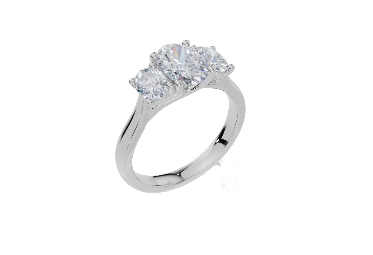 18ct White Gold Oval Cut 1.66 Carat tw of Diamond Ring
