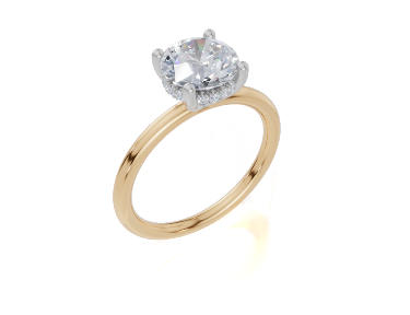 18ct Yellow Gold Round Cut 1.58 Carat tw of Lab-Grown Diamond Ring