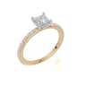 18ct Yellow Gold Princess Cut 0.82 Carat tw of  Diamond Ring