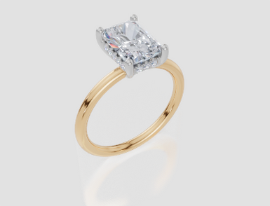 18ct Yellow Gold Radiant Cut 2.08 Carat tw of Lab-Grown Diamond Ring
