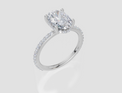 18ct White Gold Oval Cut 2.42 Carat tw of Lab-Grown Diamond Ring