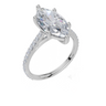 18ct White Gold Marquise Cut 3.33 Carat tw of Lab-Grown Diamond Ring