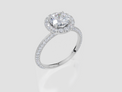 18ct White Gold Round Cut 1.61 Carat tw of Lab-Grown Diamond Ring