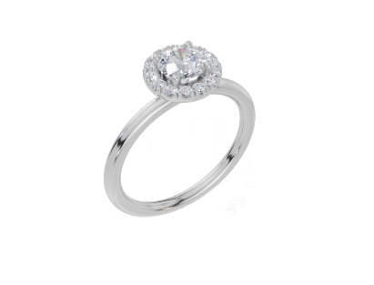 18ct White Gold Round Cut 0.68 Carat tw of Lab-Grown Diamond Ring