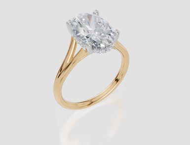 18ct Yellow Gold Oval Cut 3.00 Carat of Lab-Grown Diamond Ring