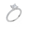 18ct White Gold Princess Cut 1.32 Carat tw of Lab-Grown Diamond Ring
