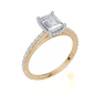 18ct Yellow Gold Emerald Cut 1.38 Carat tw of Lab-Grown Diamond Ring