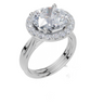 18ct White Gold Round Cut 4.33 Carat tw of  Diamond Ring and 18ct White Gold  Band