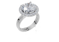 18ct White Gold Round Cut 4.33 Carat tw of  Diamond Ring and 18ct White Gold  Band