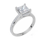 18ct White Gold Princess Cut 1.91 Carat tw of  Diamond Ring