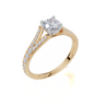 18ct Yellow Gold Round Cut 0.83 Carat tw of  Diamond Ring