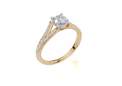 18ct Yellow Gold Round Cut 0.83 Carat tw of  Diamond Ring