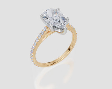18ct Yellow Gold Pear Cut 2.40 Carat tw of Lab-Grown Diamond Ring