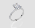 18ct White Gold Oval Cut 2.33 Carat tw of  Diamond Ring