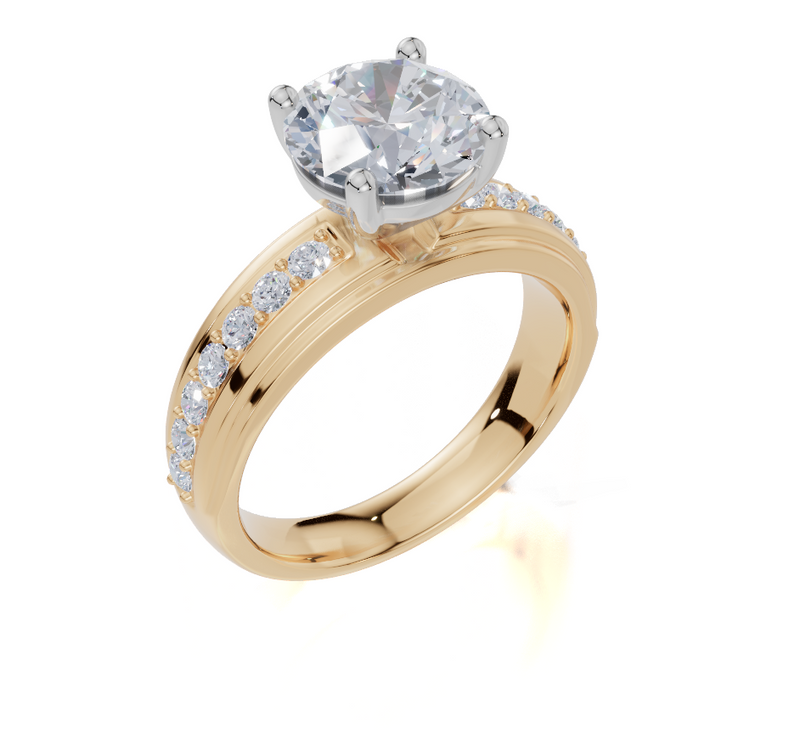 18ct Yellow Gold Round Cut 2.36 Carat tw of Lab-Grown Diamond Ring