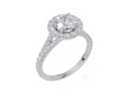 18ct White Gold Round Cut 1.60 Carat tw of Lab-Grown Diamond Ring