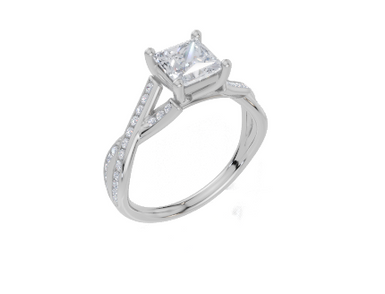 18ct White Gold Princess Cut 1.24 Carat tw of  Diamond Ring