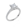 18ct White Gold Princess Cut 1.32 Carat tw of Lab-Grown Diamond Ring