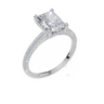 18ct White Gold Radiant Cut 1.89 Carat tw of  Diamond Ring
