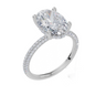 18ct White Gold Oval Cut 3.42 Carat tw of  Diamond Ring