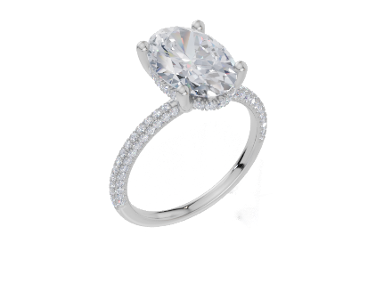 18ct White Gold Oval Cut 3.42 Carat tw of  Diamond Ring