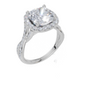 18ct White Gold Cushion Cut 3.49 Carat tw of  Diamond Ring