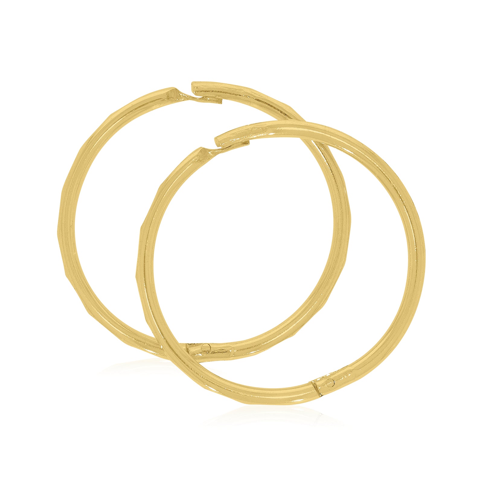 9ct Yellow Gold 14mm Diacut Sleeper Earrings