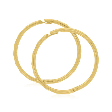 9ct Yellow Gold 14mm Diacut Sleeper Earrings
