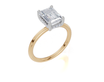 18ct Yellow Gold Emerald Cut 2.08 Carat tw of Lab-Grown Diamond Ring