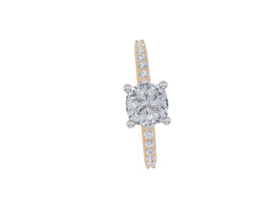 18ct Yellow Gold Cushion Cut 1.32 Carat tw of  Diamond Ring