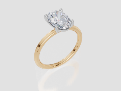 18ct Yellow Gold Oval Cut 2.00 Carat of Lab-Grown Diamond Ring