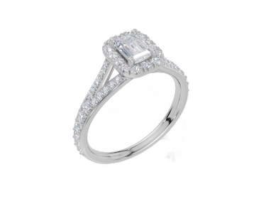 18ct White Gold Emerald Cut 1.01 Carat tw of Lab-Grown Diamond Ring
