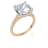 18ct Yellow Gold Cushion Cut 4.33 Carat tw of  Diamond Ring