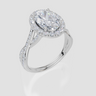 18ct White Gold Oval Cut 2.58 Carat tw of Lab-Grown Diamond Ring
